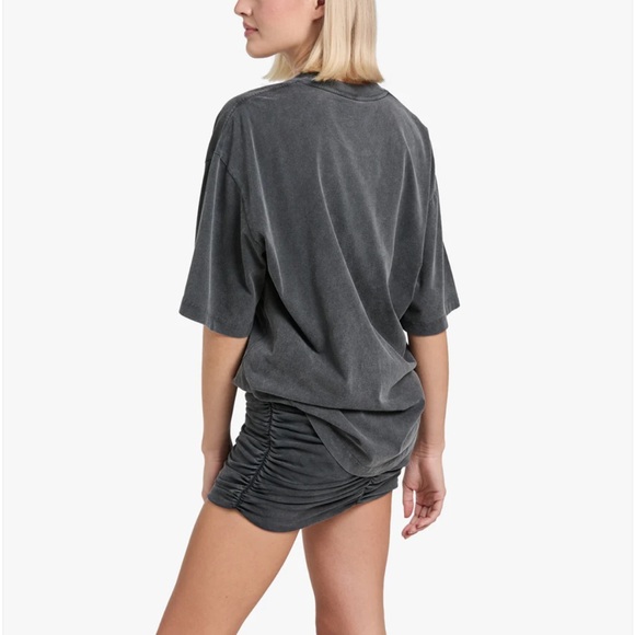 NEW Alexander Wang T-shirt Dress With Ruched Mini Skirt in Faded Black - Picture 4 of 12